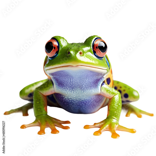 Vivid Tree Frog Poised Elegantly, High-Resolution Image Perfect for Print on Demand Products, Captivating Wildlife Subject for POD Apparel and Decor