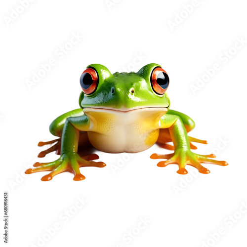 Vivid Tree Frog Poised Elegantly, High-Resolution Image Perfect for Print on Demand Products, Captivating Wildlife Subject for POD Apparel and Decor