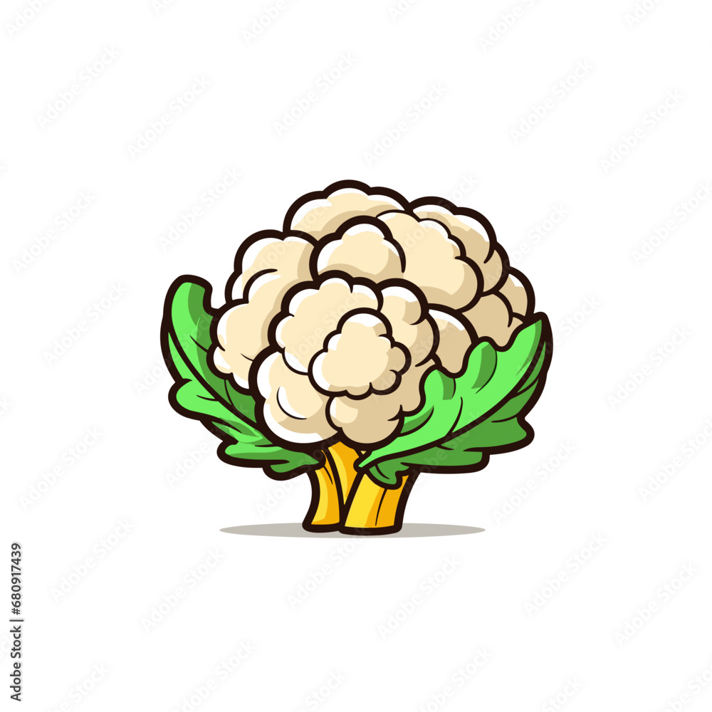 Cauliflower hand-drawn illustration. Cauliflower. Vector doodle style cartoon illustration Cauliflower hand-drawn illustration. Cauliflower. Vector doodle style cartoon illustration