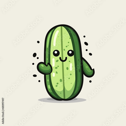 Cucumber hand-drawn illustration. Cucumber. Vector doodle style cartoon illustration