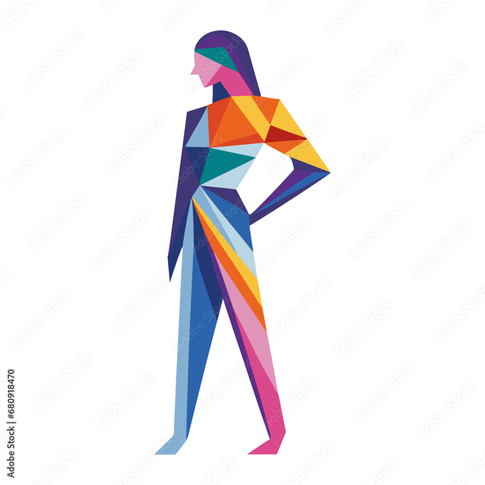 Grafika Wektorowa Stock Flat Vector Logo Of A Perfect Girl Made Of Grafika wektorowa stock flat vector logo of a perfect girl made of