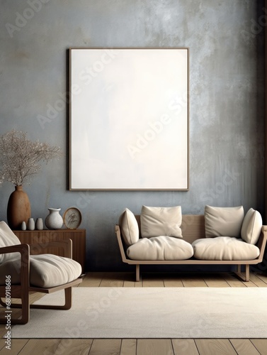 Modern Nordic style apartment with picture frame template