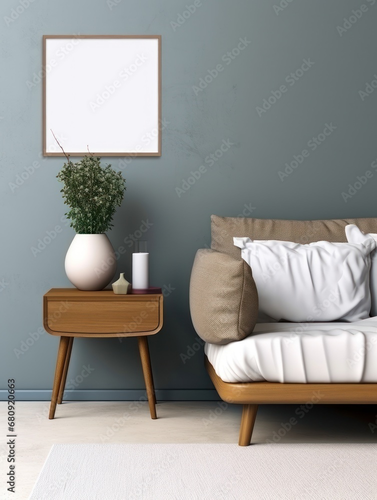 Modern Nordic style apartment with picture frame template Modern Nordic style apartment with picture frame template