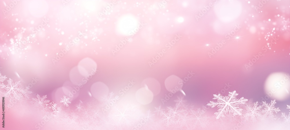 abstract pink bokeh defocus snowflake blur background