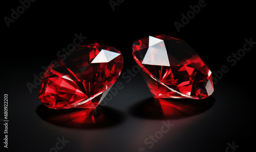 red gem diamond black background
