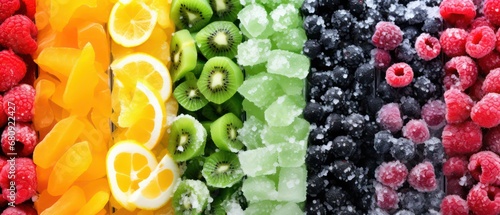 vertical arrangement of frozen fruits i, top view   © Klay