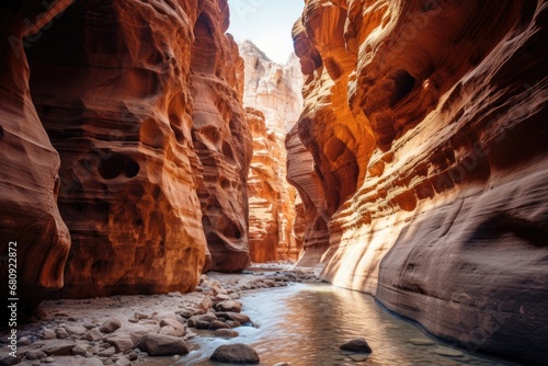 Antelope Canyon is a slot canyon in the Navajo Reservation near Page, Arizona, United States, The Siq in Petra,Jordan, AI Generated