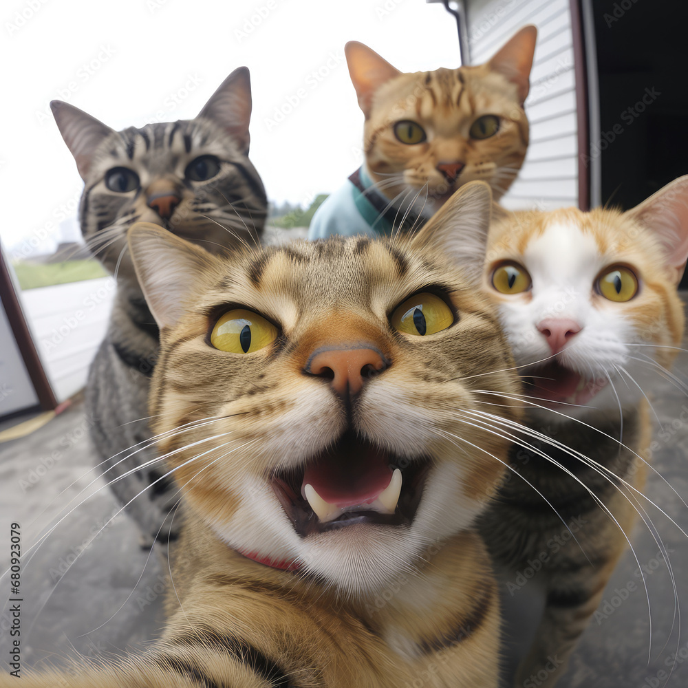 Selfie Cats, Funny Cat Taking Selfies, Kitten Look at Camera