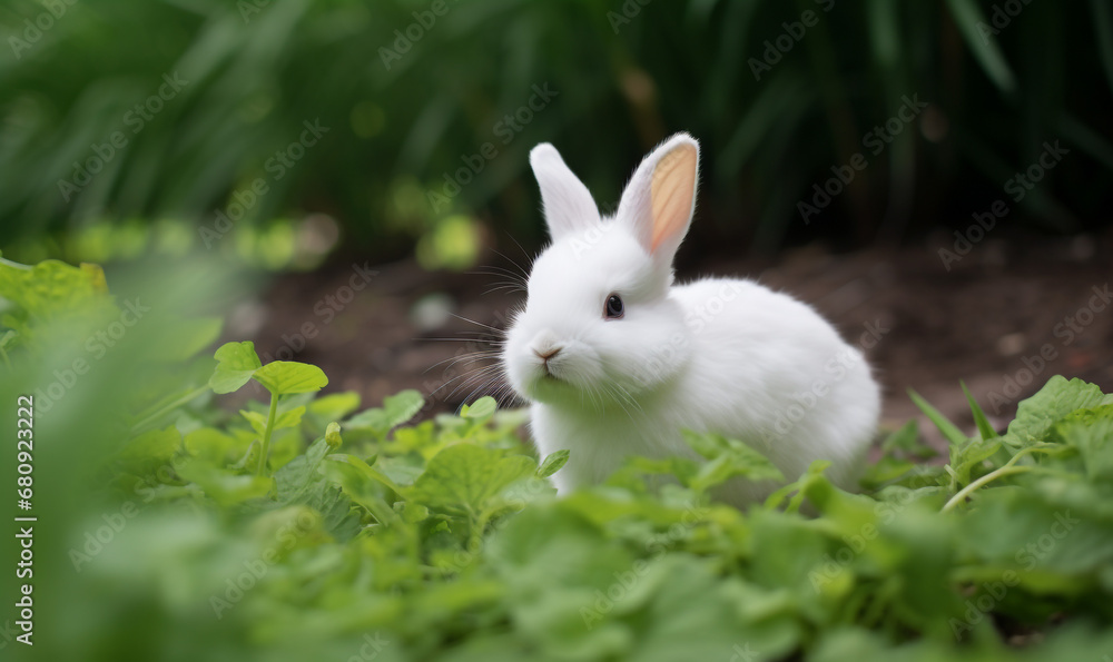 white rabbit in farm white rabbit in farm