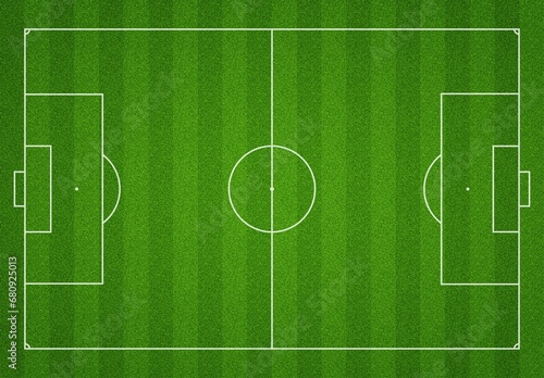 Football field standard marking green grass background.