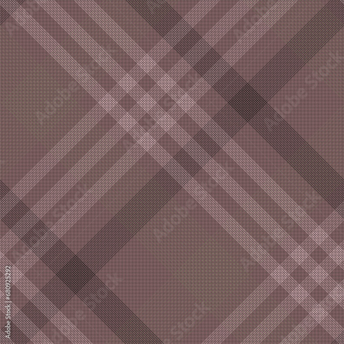 Diagonal Gingham Rose Taupe Plaid Pattern Seamless Vector Graphic. Simple Windowpane Line Tartan Check.