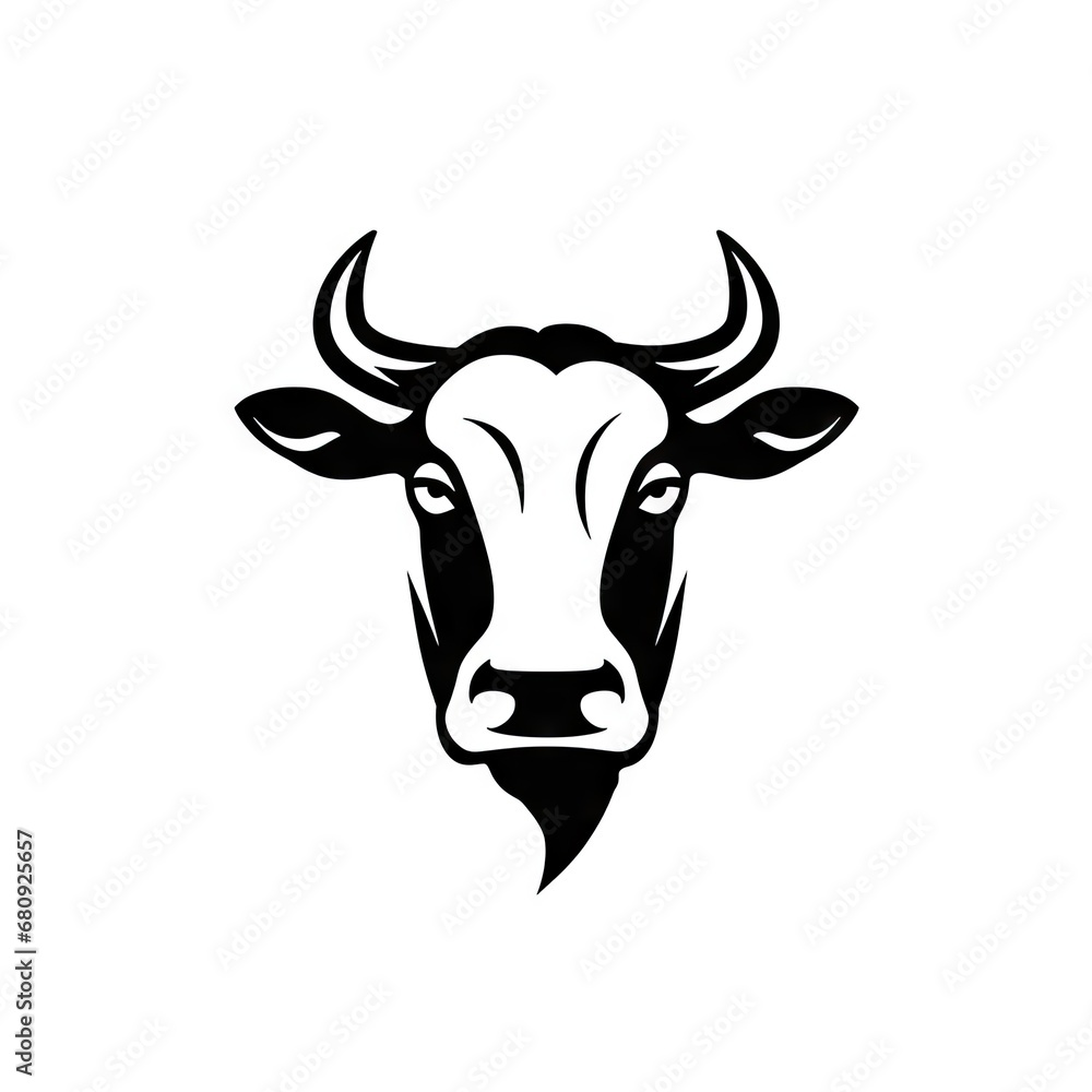 Cow Head Icon, Cattle Symbol, Milk Farm Logo, Minimal Cow Portrait Cow Head Icon, Cattle Symbol, Milk Farm Logo, Minimal Cow Portrait