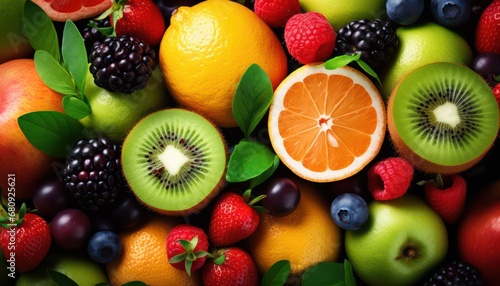 culinary abstract  piled fresh fruits  ecological  food background