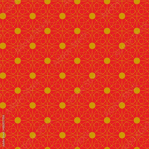 Geometric set of seamless red and gold patterns. Simpless vector graphics