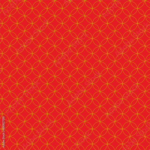 Geometric set of seamless red and gold patterns. Simpless vector graphics