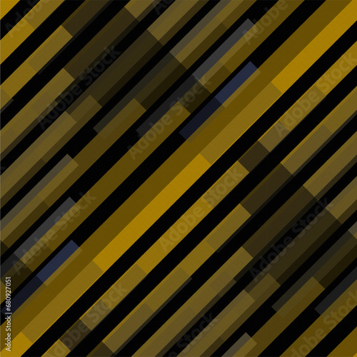Diagonal gingham Black , Blue ,Gold Colorful Scale Plaid Pattern Seamless Vector Graphic with Herringbone and Bar Graph Style