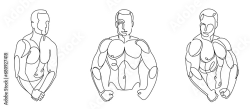 Athletic man torso vector l...