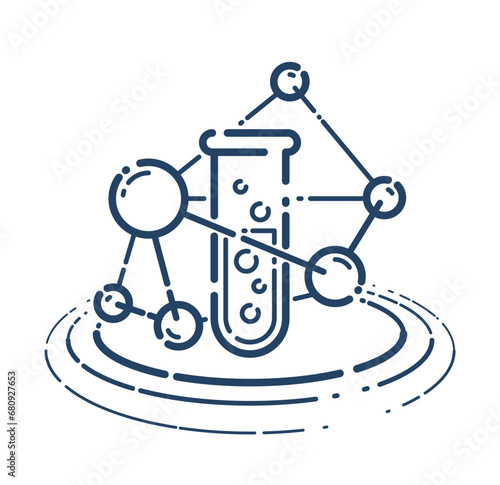 Test tube and molecule conn...