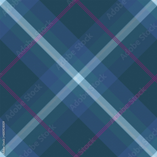 Lumberjack plaid check pattern in black and cobalt blue collection. Scottish seamless tartan with harringbone classic line grid for textile.