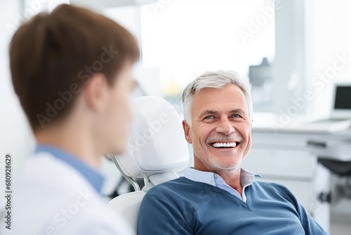 Dentist and Patient in Dentist Office  Friendly Tooth Clinic  Happy Patient  Generative AI Illustration