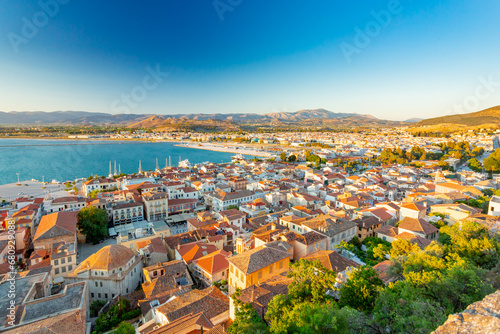 Nafplio, Greece. View over the city from Palamidi Fortress	 photo