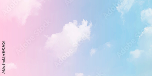 Pink and bule sky Vector background. Blue sky and cloud. Pink sky background with white clouds. Abstract wallpaper in vector.