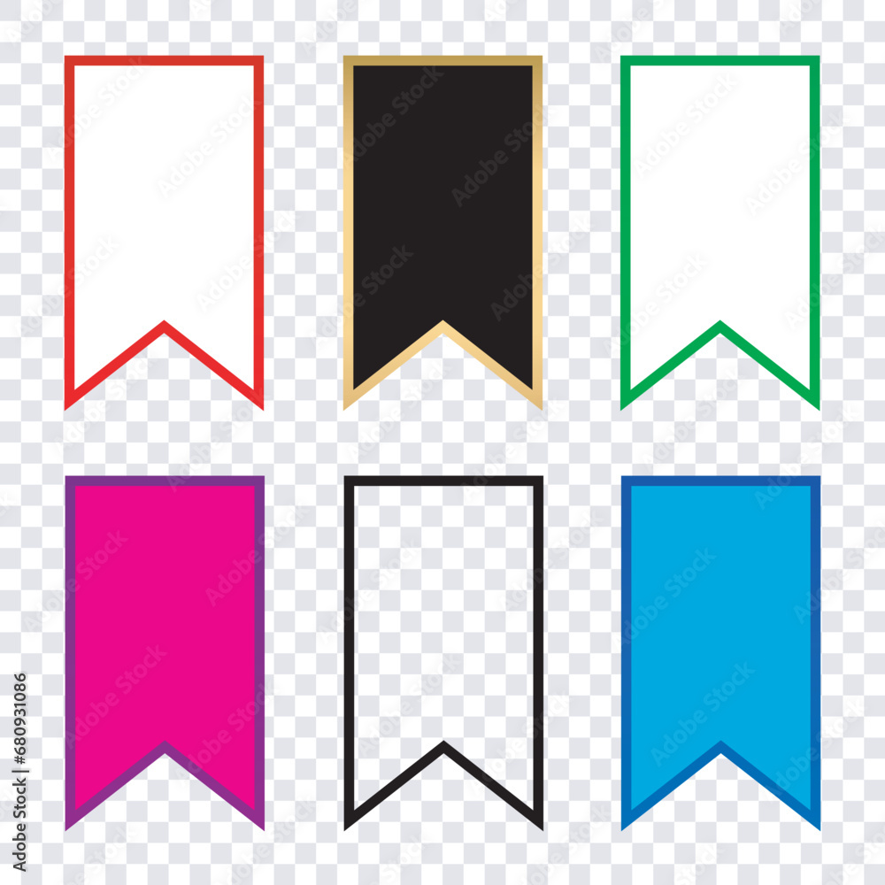 Line Ribbon element set design vector template multi colour, lower ...