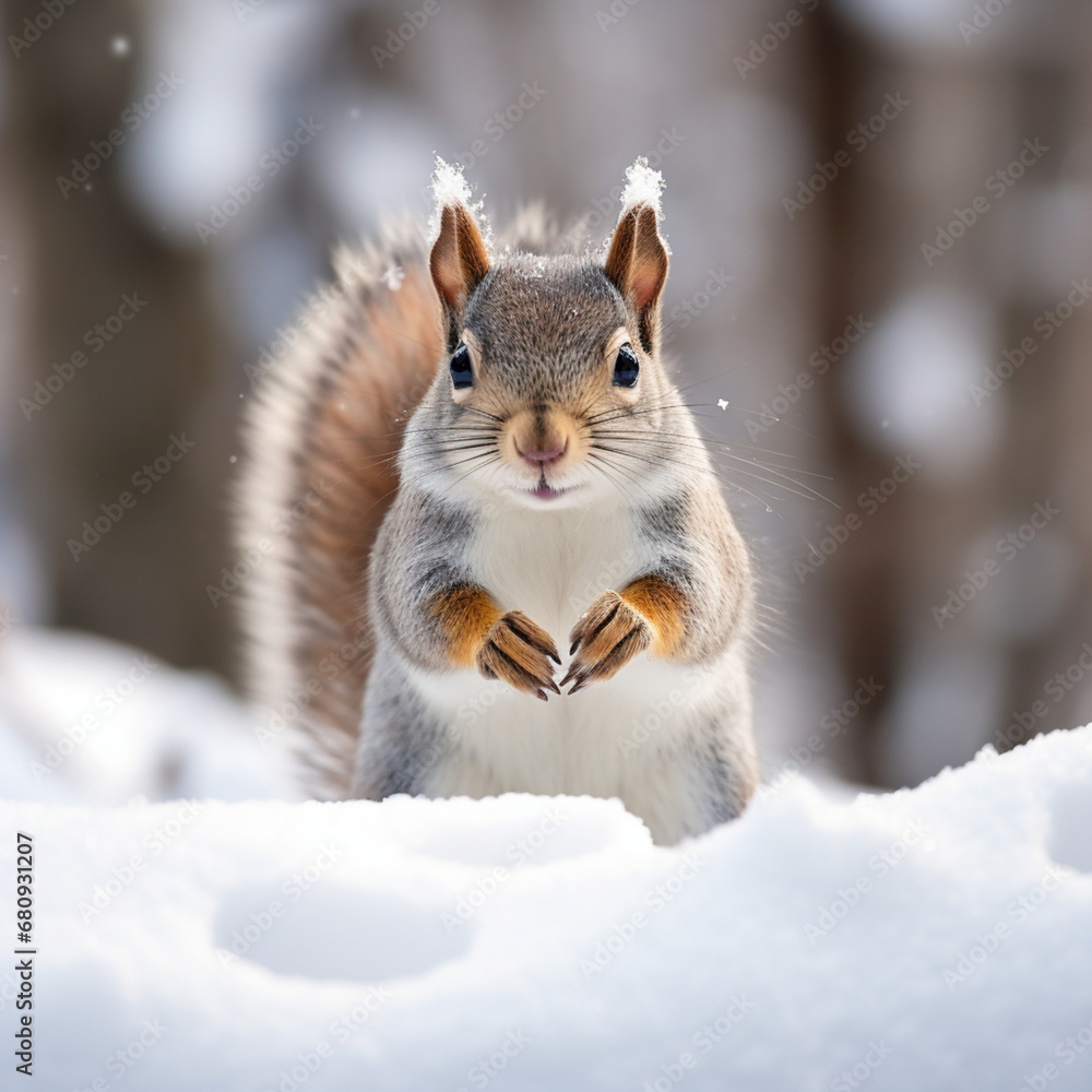 squirrel in snow squirrel in snow