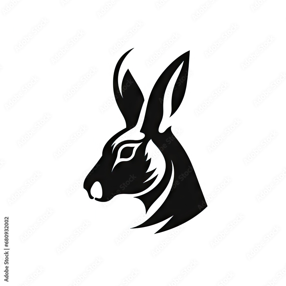 Naklejka premium Cute rabbit face with long ears AI generative illustration
