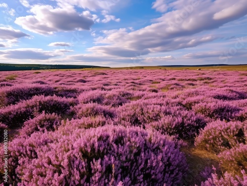 Flowering Heather Plant, Erica Flower Field, Gardener Heather, Idyllic Moorland Pattern