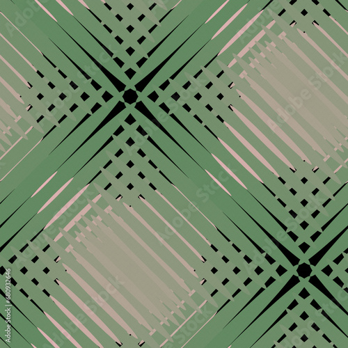 Black and Light Green with Herringbone Abstract Diagonal gingham Plaid Pattern Seamless Vector Graphic