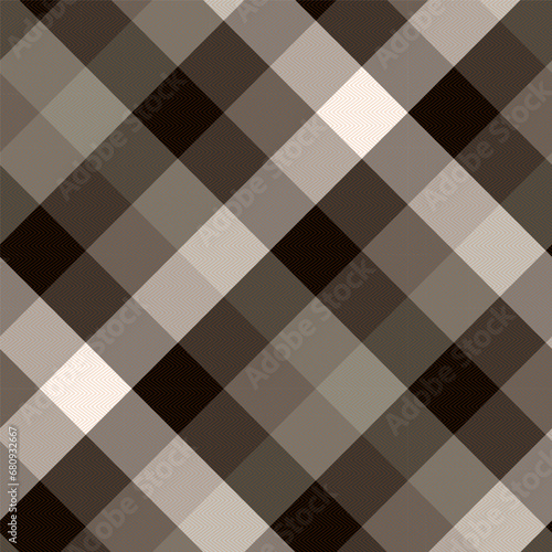Gray and Black Plaid Pattern Seamless Vector Graphic with Herringbone . Simple Windowpane Line Tartan Check Plaid for Flannel Shirt 