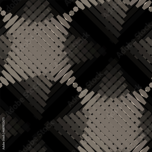  Black and Gray Abstract Plaid Pattern Seamless Vector Graphic (Black Knight Spear) for for dress, skirt, scarf, throw, jacket, fashion fabric or digital paper print.