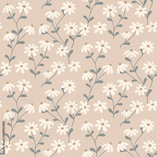 White flower floral pattern design