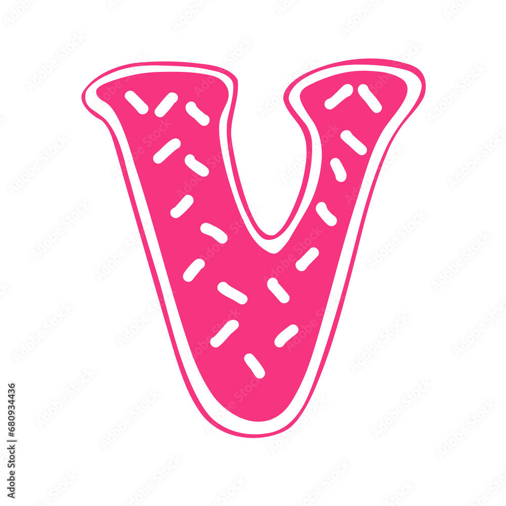 Donut font Letter V Donut font Letter V