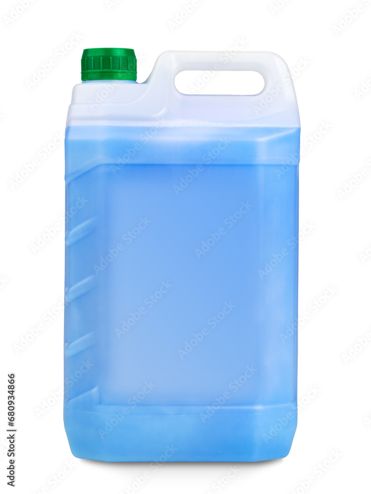 plastic container for liquid detergents, isolate on a white background