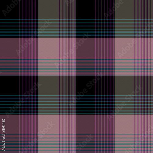 Colorful Violet (Deep Purple) , Black Lumberjack Plaid Seamless Pattern, Buffalo Diagonal gingham Check Tartan Vector Pixel wtih herringbone