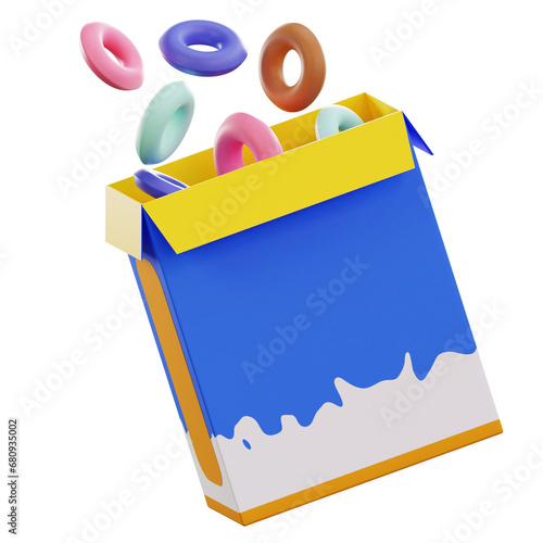 3d rendering cereal box