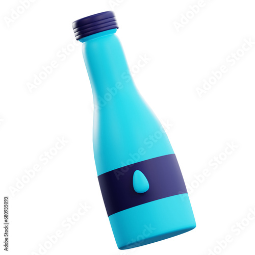 3d rendering mineral bottle at grocery