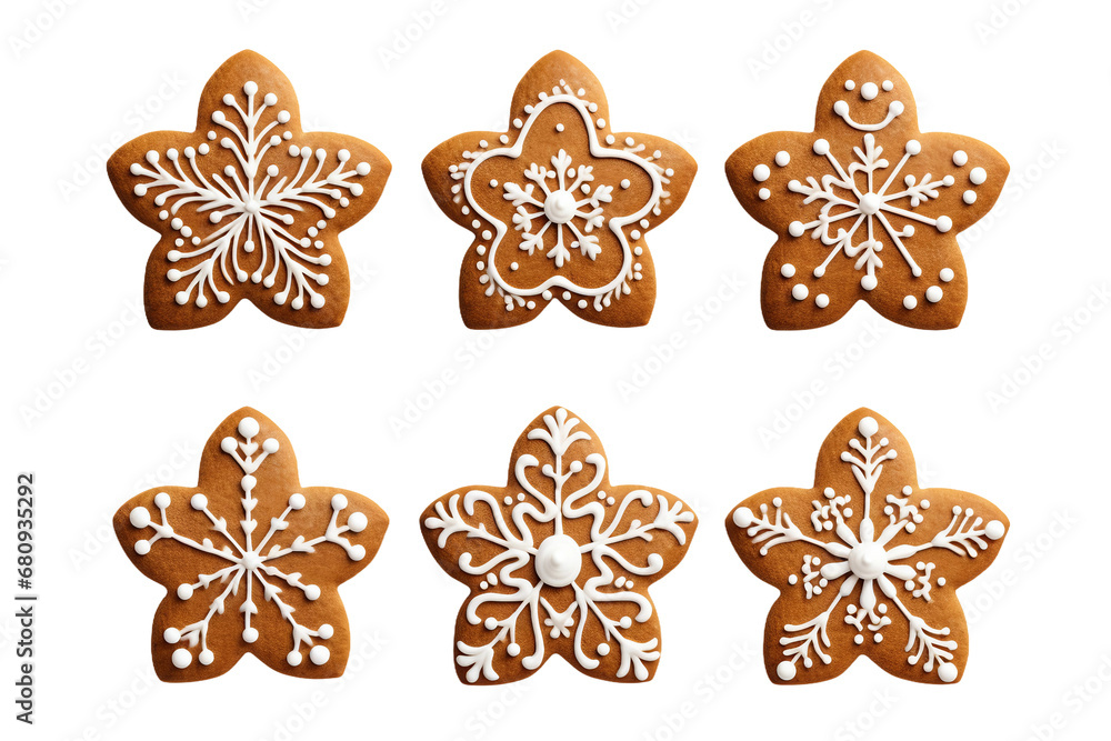 gingerbread cookies set isolated on transparent background gingerbread cookies set isolated on transparent background