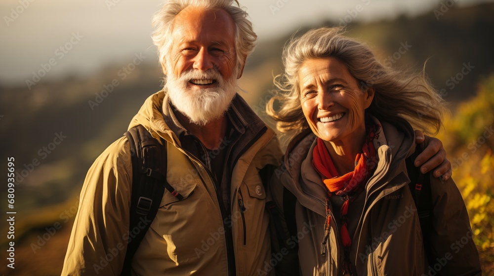 portrait of a senior couple, nature