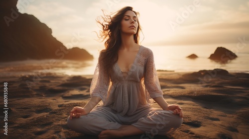 Serene Meditation in Sunlit Forest