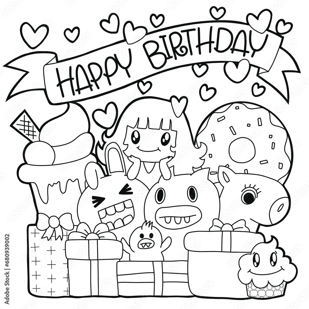 Hand-drawn illustrations, monsters doodle, Hand Drawn cartoon monster illustration,Cartoon crowd doodle hand-drawn Doodle style.black and white stripes coloring book. Hand-drawn illustrations, monsters doodle, Hand Drawn cartoon monster illustration,Cartoon crowd doodle hand-drawn Doodle style.black and white stripes coloring book.