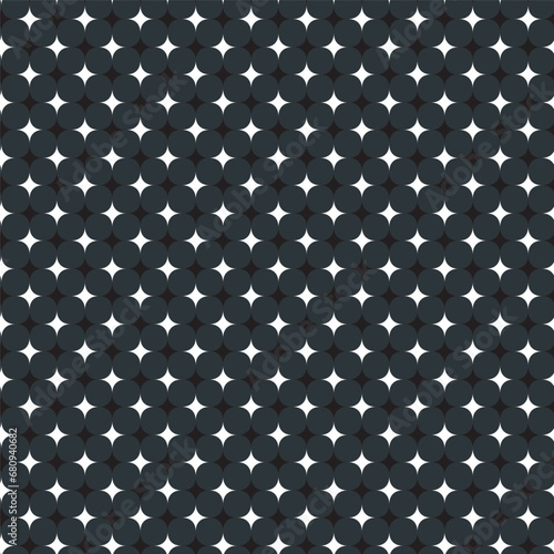 Geometric seamless pattern circle square star shapes background abstract motif minimalist classic colorful