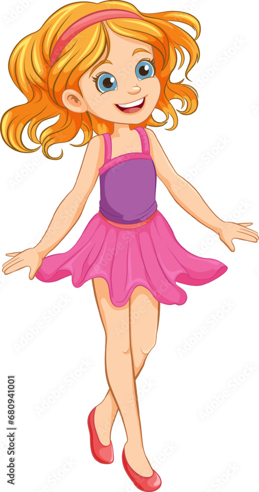 Adorable Cartoon Girl in Mini Cocktail Dress Adorable Cartoon Girl in Mini Cocktail Dress