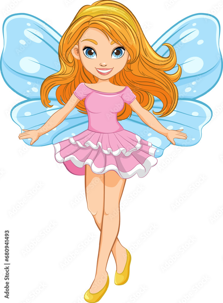Beautiful Fairy with Wings: A Vector Cartoon Character