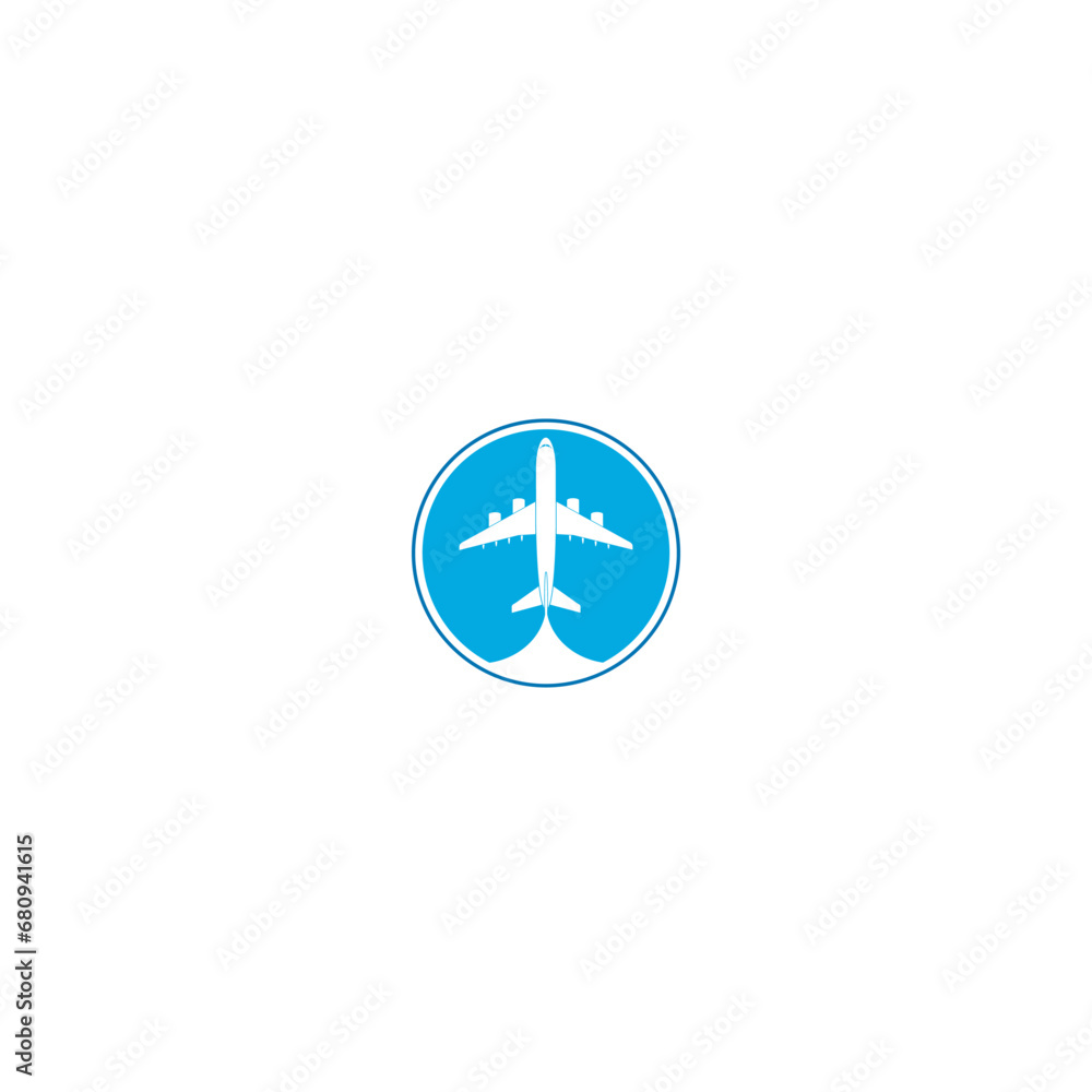 Airplane aviation logo isolated on white background Airplane aviation logo isolated on white background