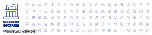 100 icons Home collection. Thin line icon. Editable stroke. Home icons for web and mobile app. © Spaceicon