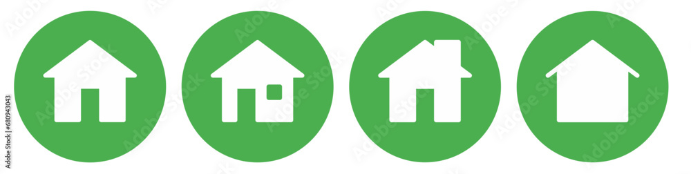 home page icon button on green circle background home page icon button on green circle background