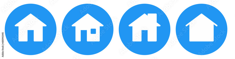home page icon button on blue circle background home page icon button on blue circle background
